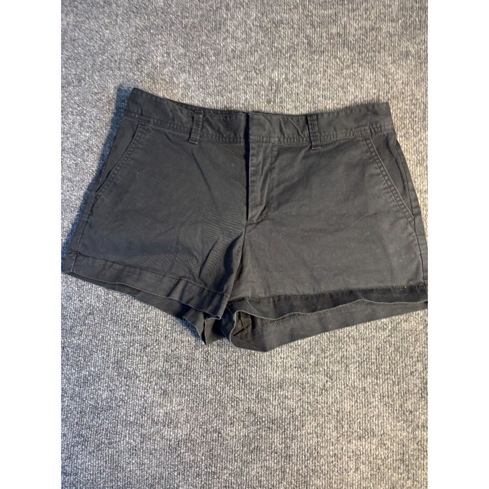 Gap City Shorts Womens Size 6 Black Solid Slash Pockets Side‎ Slit Flat Front